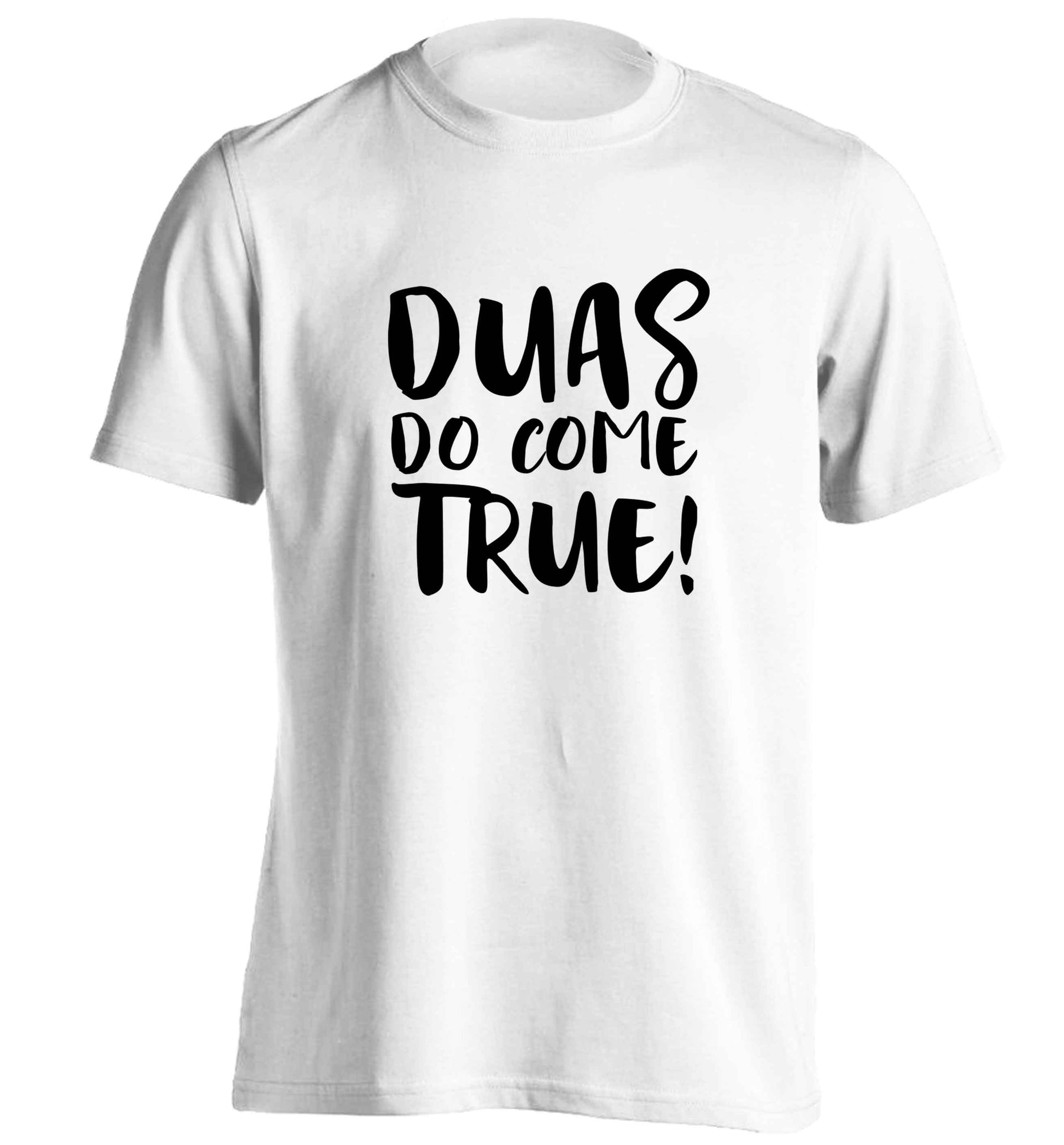 Duas do come true adults unisex white Tshirt 2XL