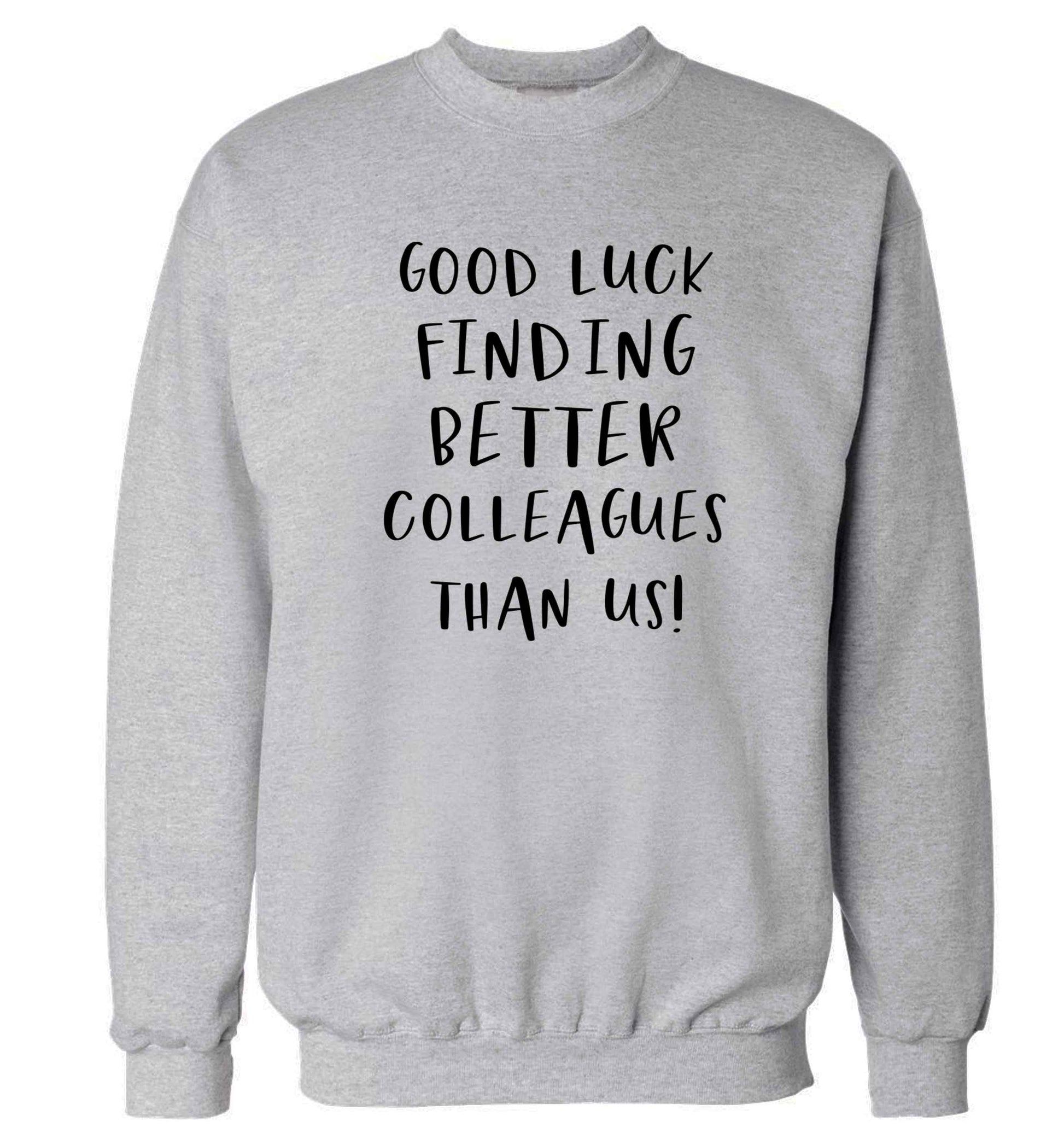 Good luck finding better colleagues than us! Adult's unisex grey Sweater 2XL