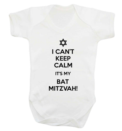 I can't keep calm it's my bat mitzvah! Baby Vest white 18-24 months