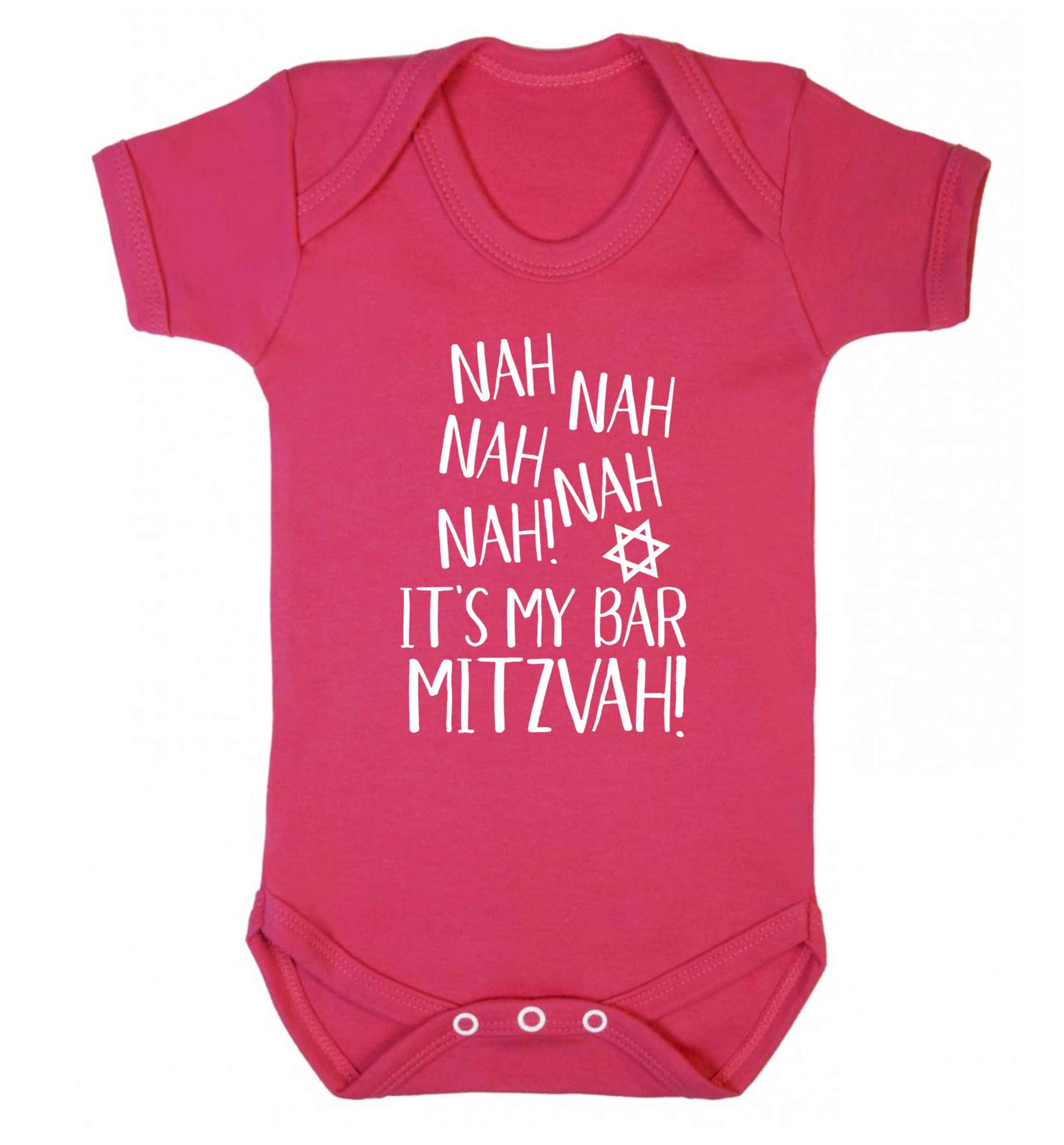 Nah nah it's my bar mitzvah! Baby Vest dark pink 18-24 months