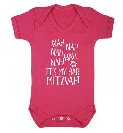 Nah nah it's my bar mitzvah! Baby Vest dark pink 18-24 months