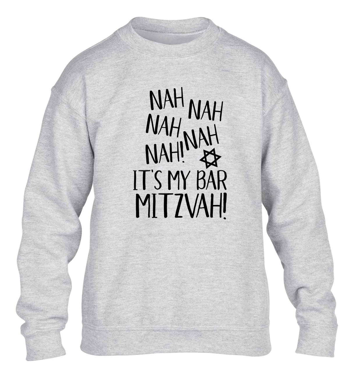 Nah nah it's my bar mitzvah! children's grey sweater 12-13 Years