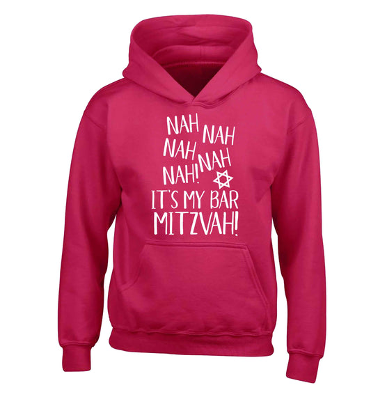 Nah nah it's my bar mitzvah! children's pink hoodie 12-13 Years