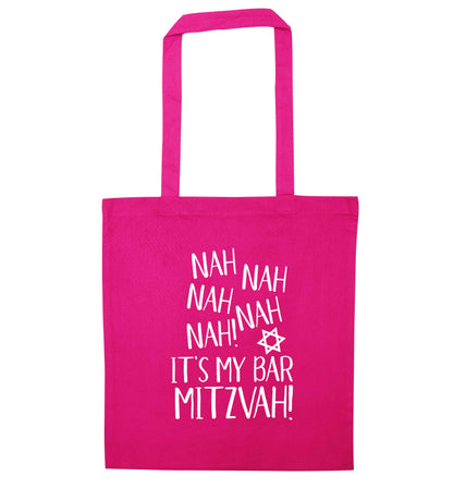 Nah nah it's my bar mitzvah! pink tote bag