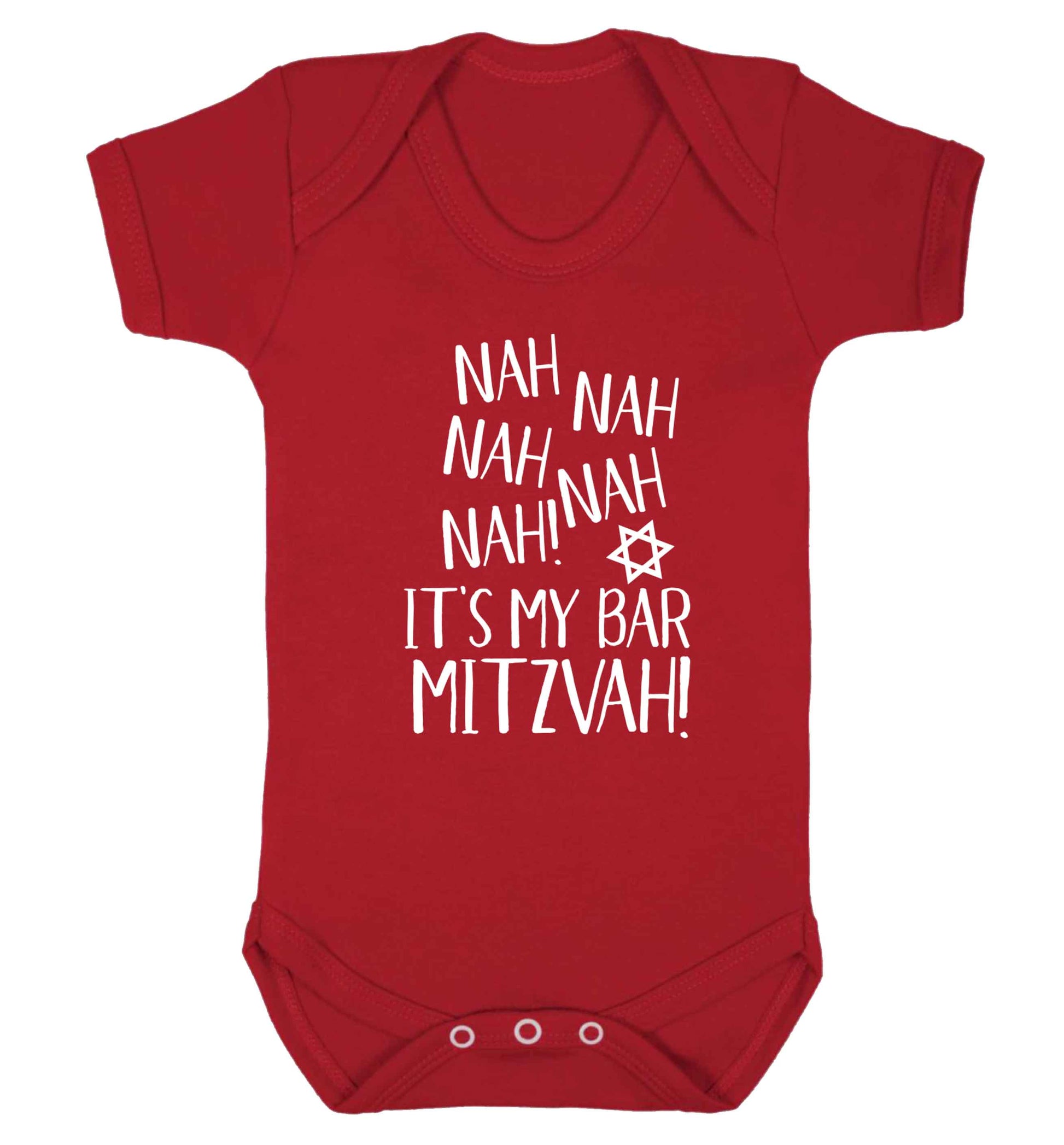 Nah nah it's my bar mitzvah! Baby Vest red 18-24 months