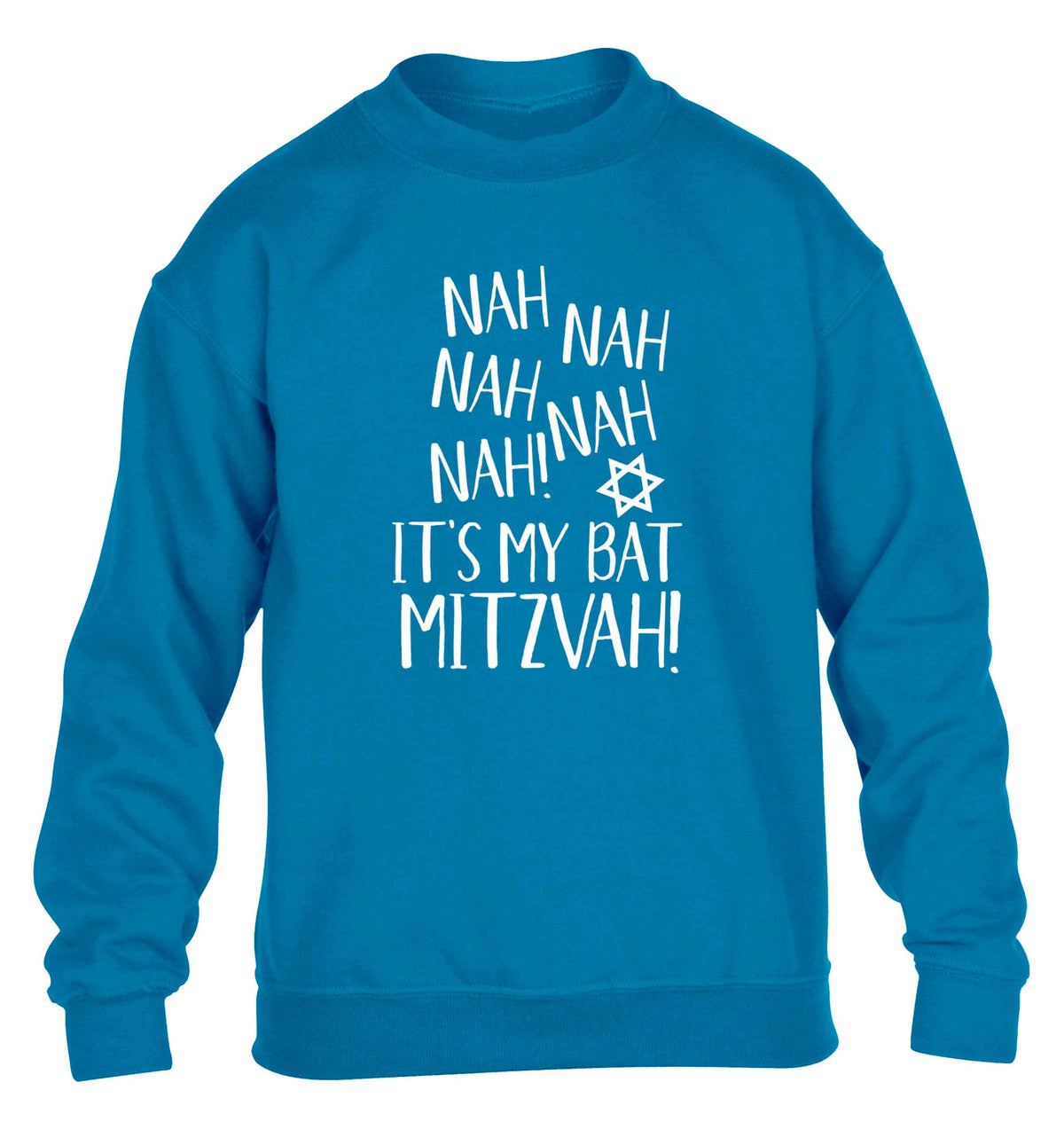 Nah nah it's my bat mitzvah! children's blue sweater 12-13 Years