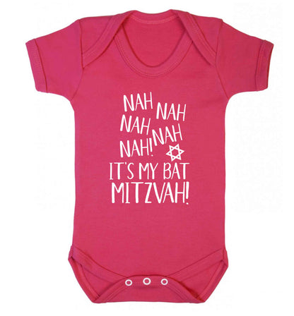 Nah nah it's my bat mitzvah! Baby Vest dark pink 18-24 months