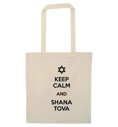Keep calm and shana tova natural tote bag