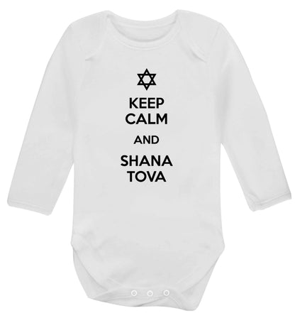 Keep calm and shana tova Baby Vest long sleeved white 6-12 months