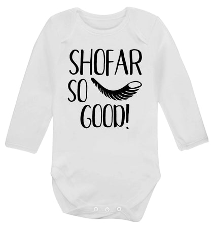 Shofar so good! Baby Vest long sleeved white 6-12 months