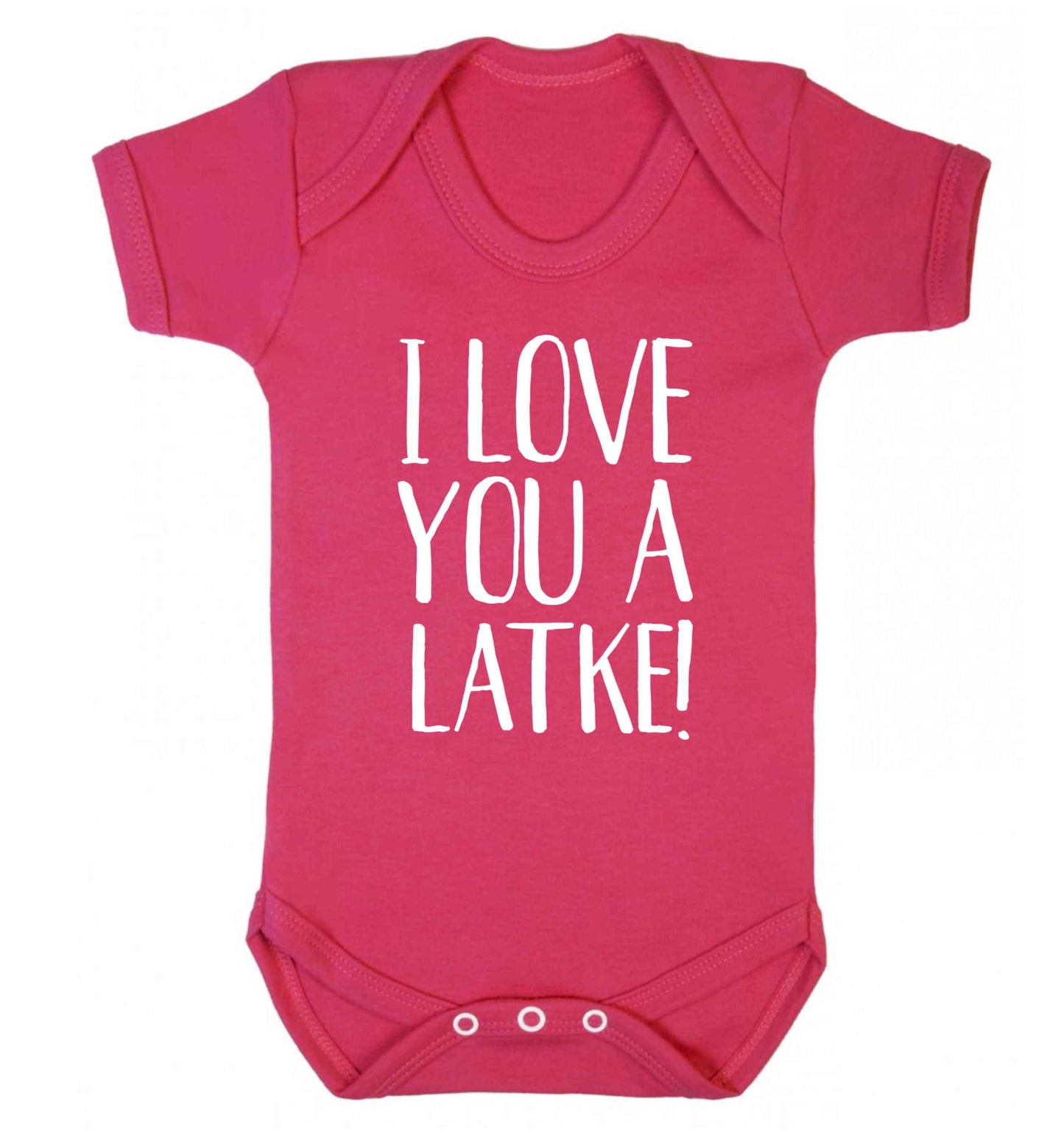 I love you a latke! Baby Vest dark pink 18-24 months