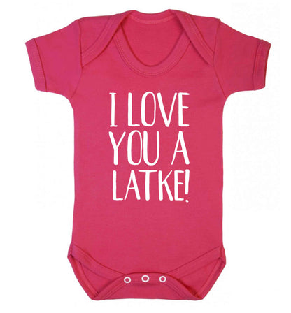 I love you a latke! Baby Vest dark pink 18-24 months