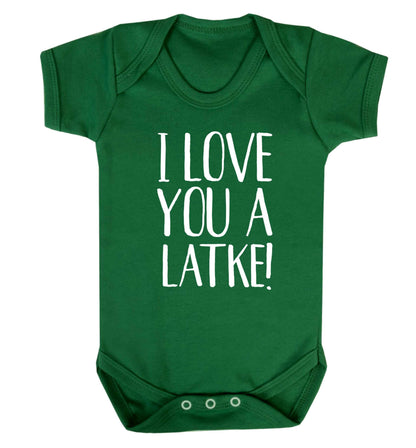 I love you a latke! Baby Vest green 18-24 months