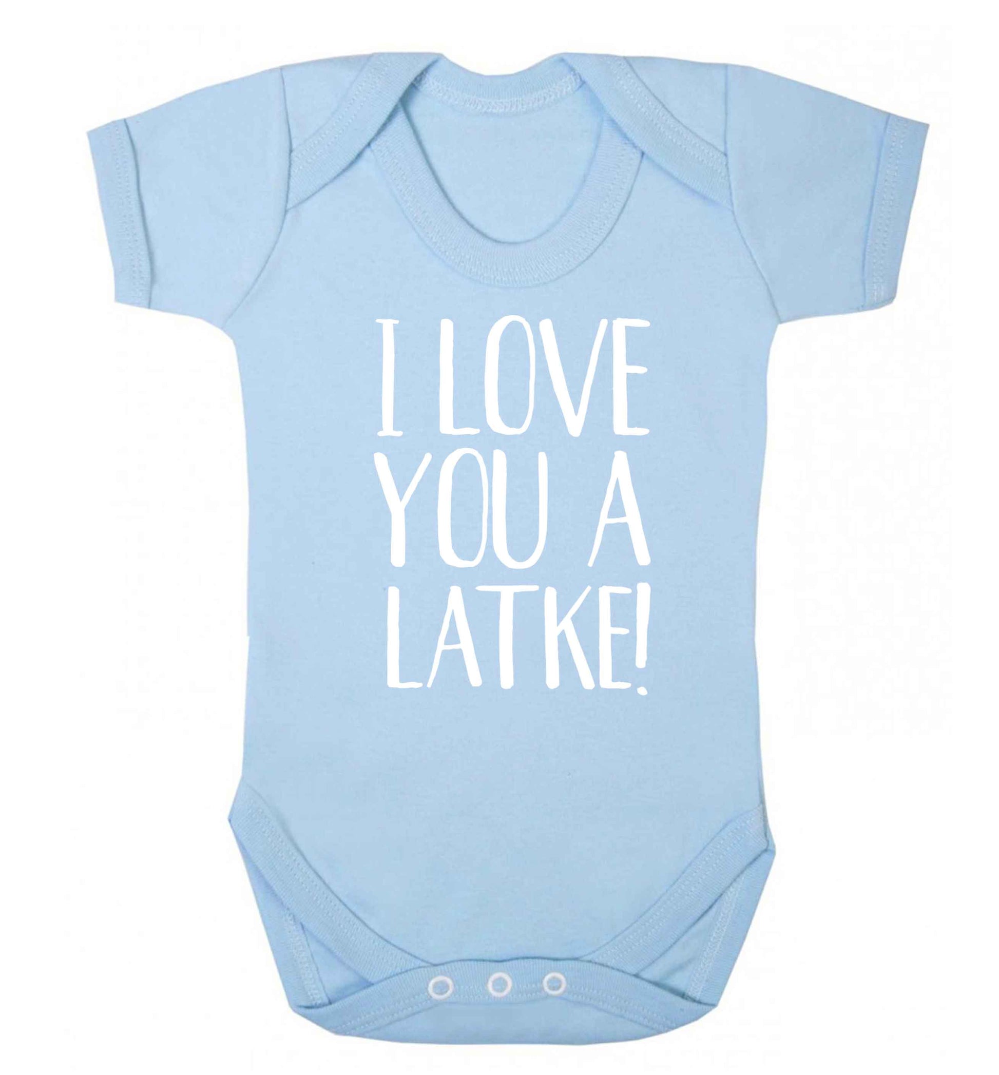 I love you a latke! Baby Vest pale blue 18-24 months