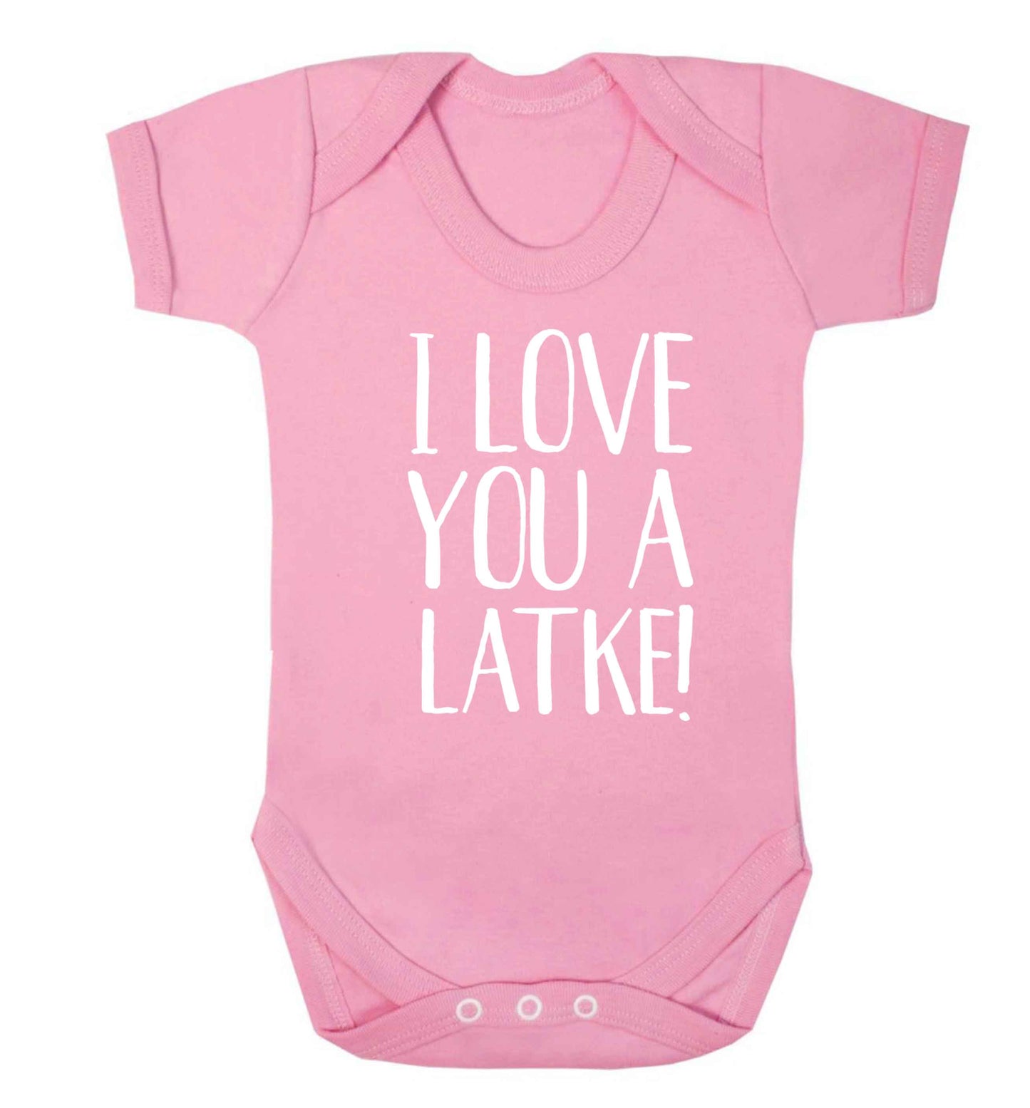 I love you a latke! Baby Vest pale pink 18-24 months