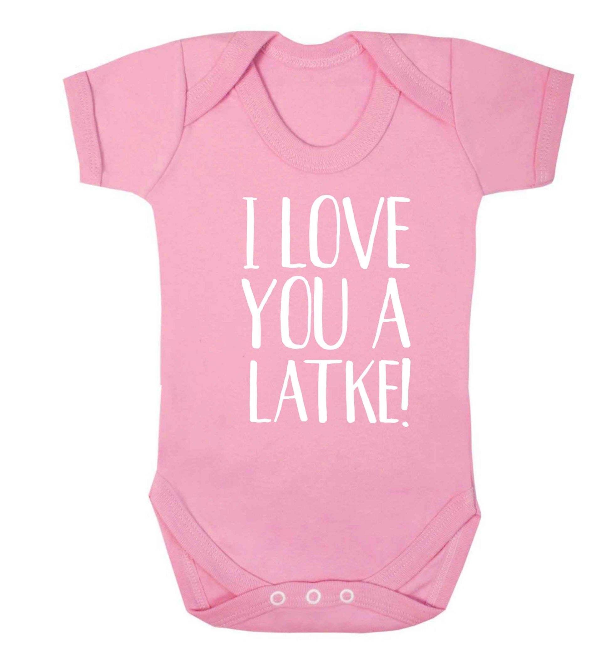 I love you a latke! Baby Vest pale pink 18-24 months
