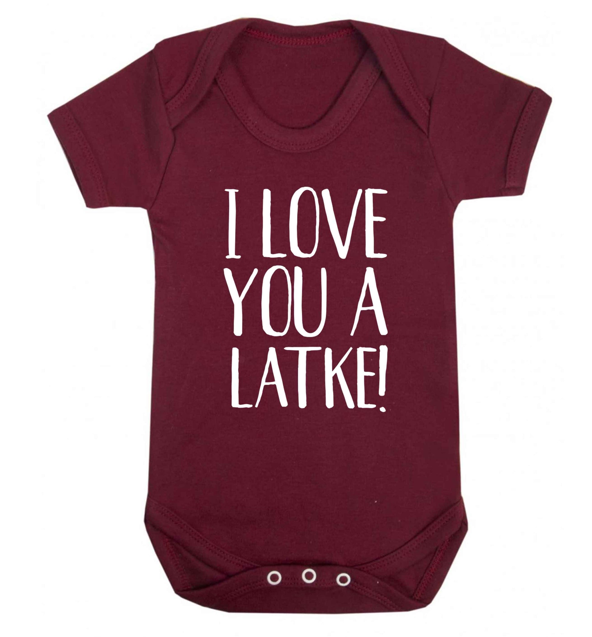I love you a latke! Baby Vest maroon 18-24 months