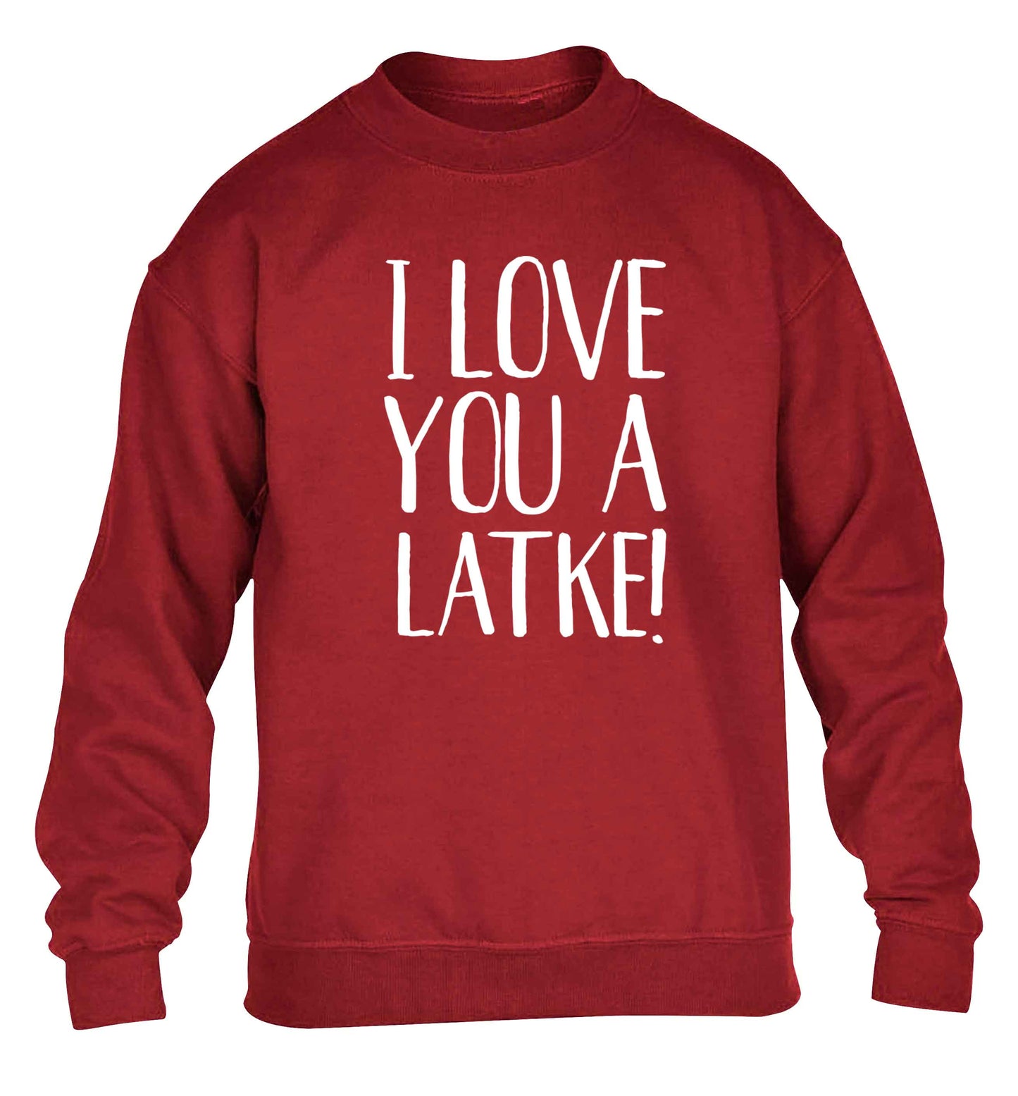 I love you a latke! children's grey sweater 12-13 Years