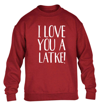 I love you a latke! children's grey sweater 12-13 Years