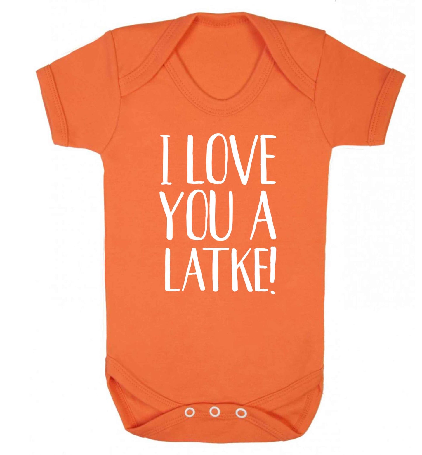 I love you a latke! Baby Vest orange 18-24 months
