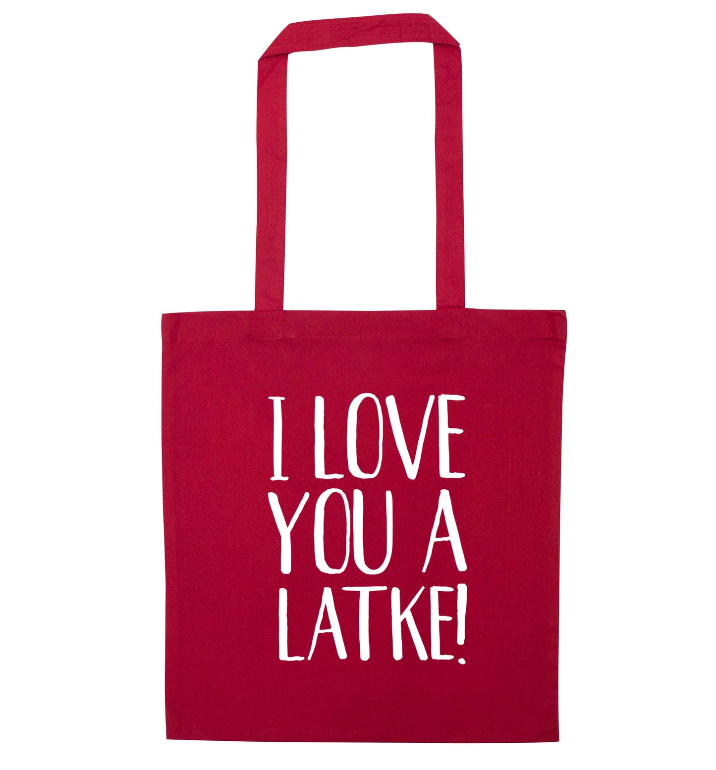 I love you a latke! red tote bag