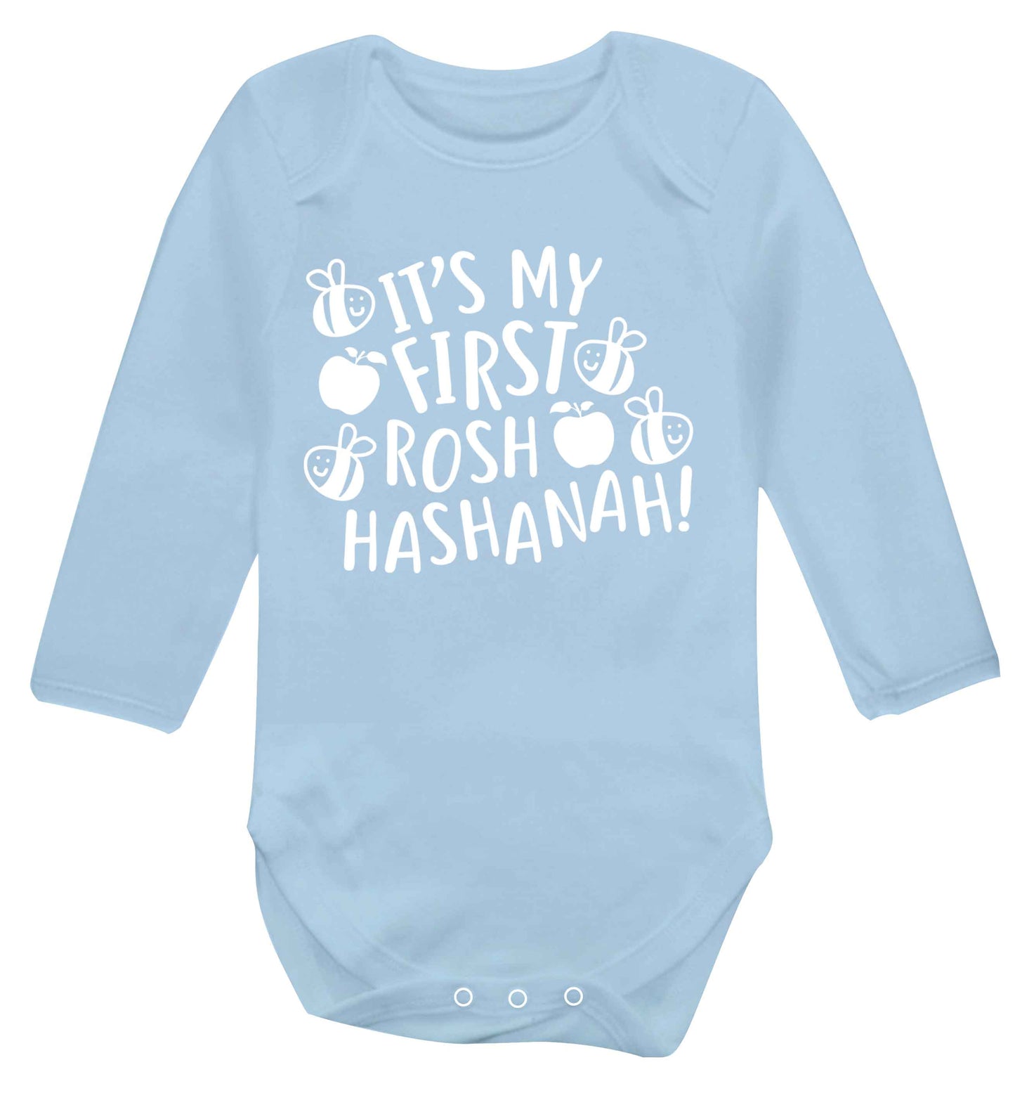 Its my first rosh hashanah Baby Vest long sleeved pale blue 6-12 months