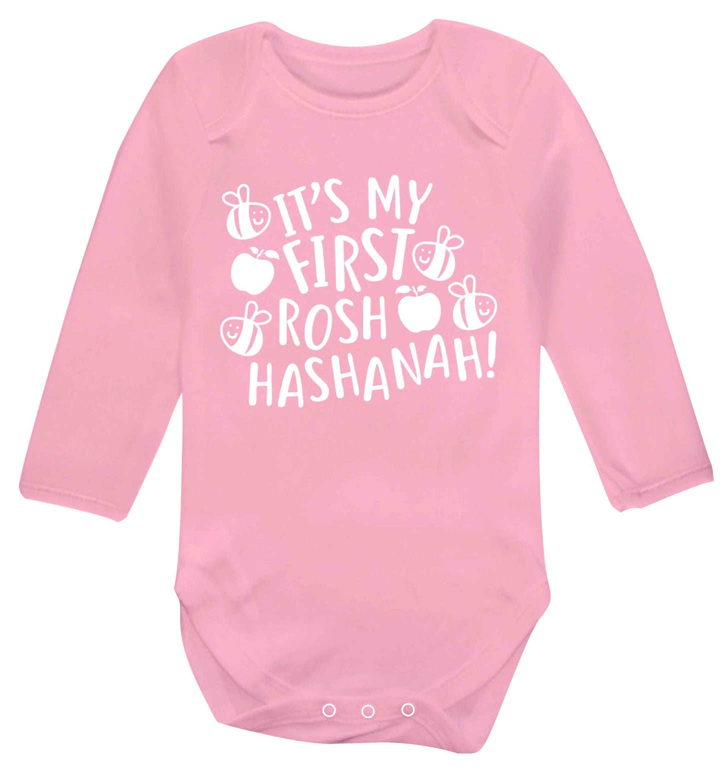 Its my first rosh hashanah Baby Vest long sleeved pale pink 6-12 months