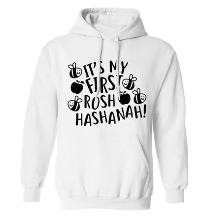 Its my first rosh hashanah adults unisex white hoodie 2XL