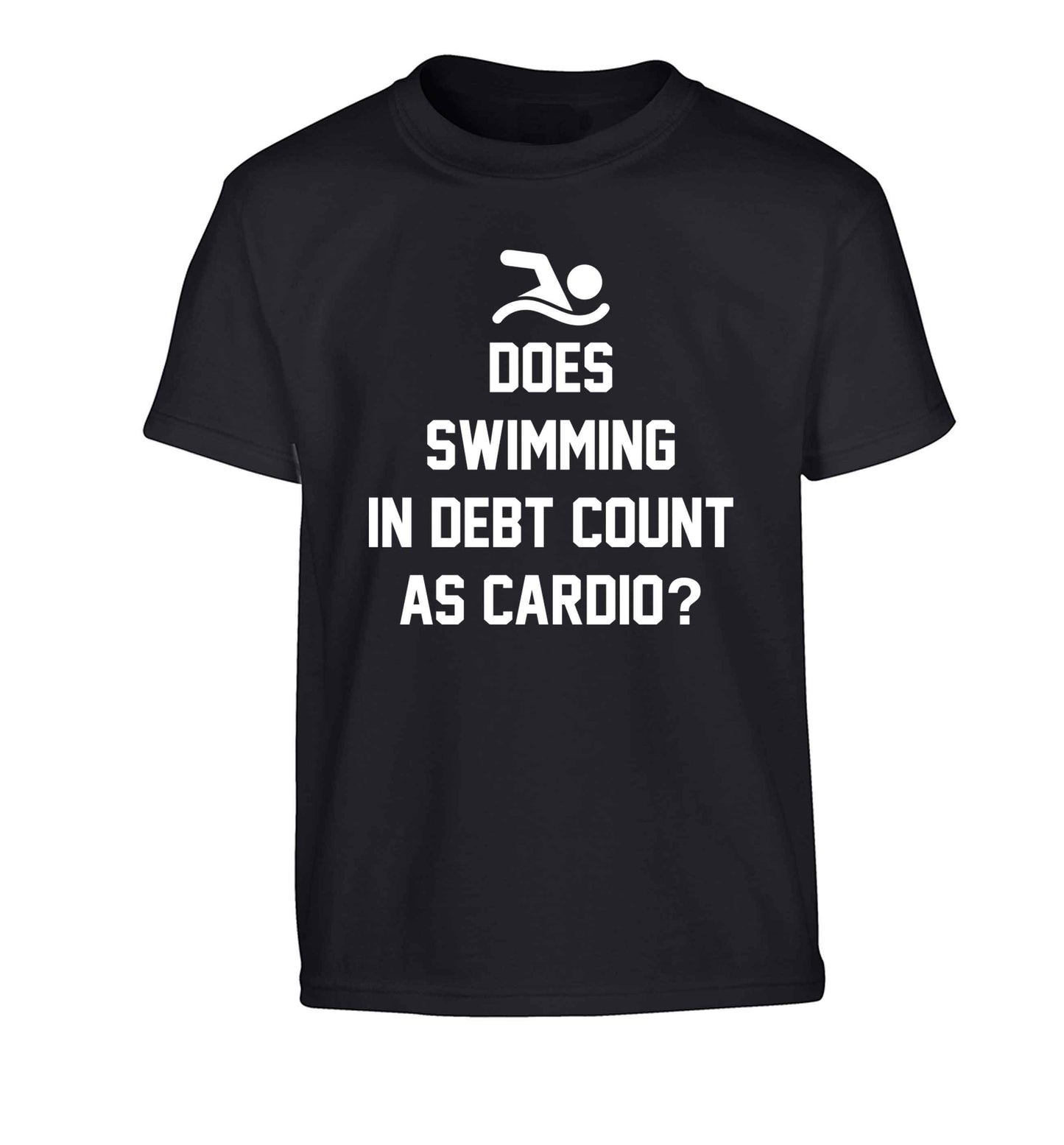 Does swimming in debt count as cardio? Children's black Tshirt 12-13 Years