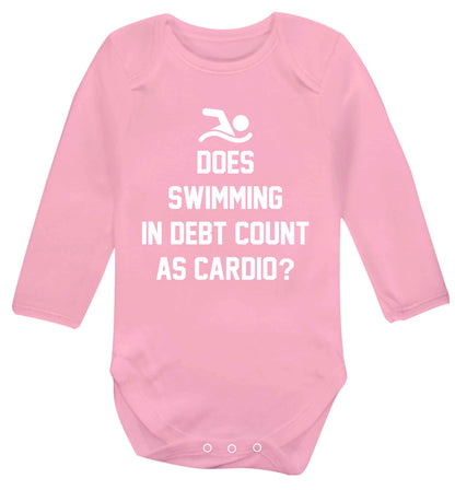 Does swimming in debt count as cardio? Baby Vest long sleeved pale pink 6-12 months