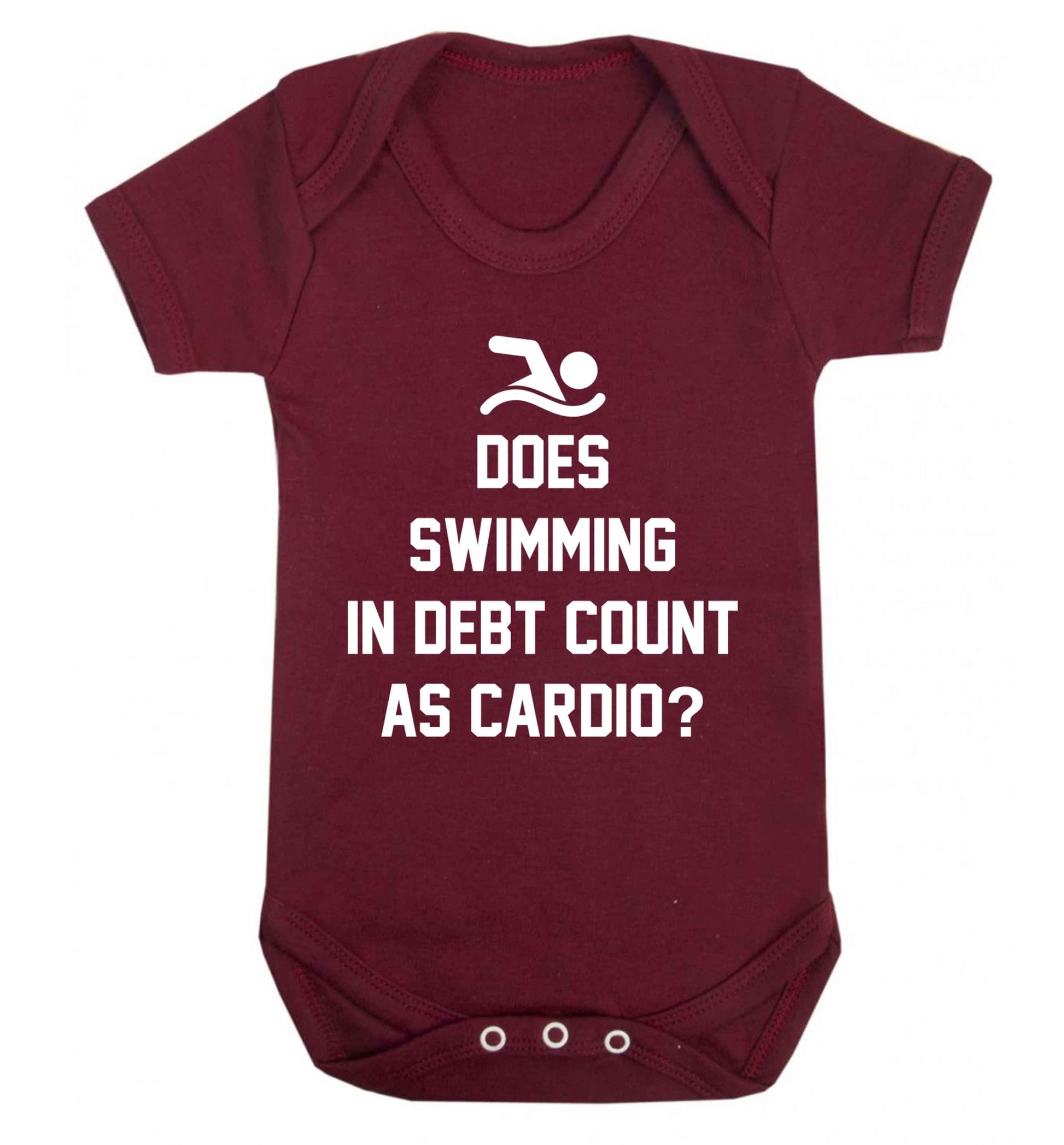 Does swimming in debt count as cardio? Baby Vest maroon 18-24 months