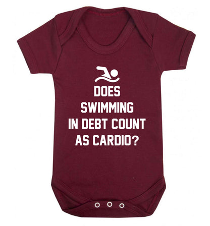 Does swimming in debt count as cardio? Baby Vest maroon 18-24 months