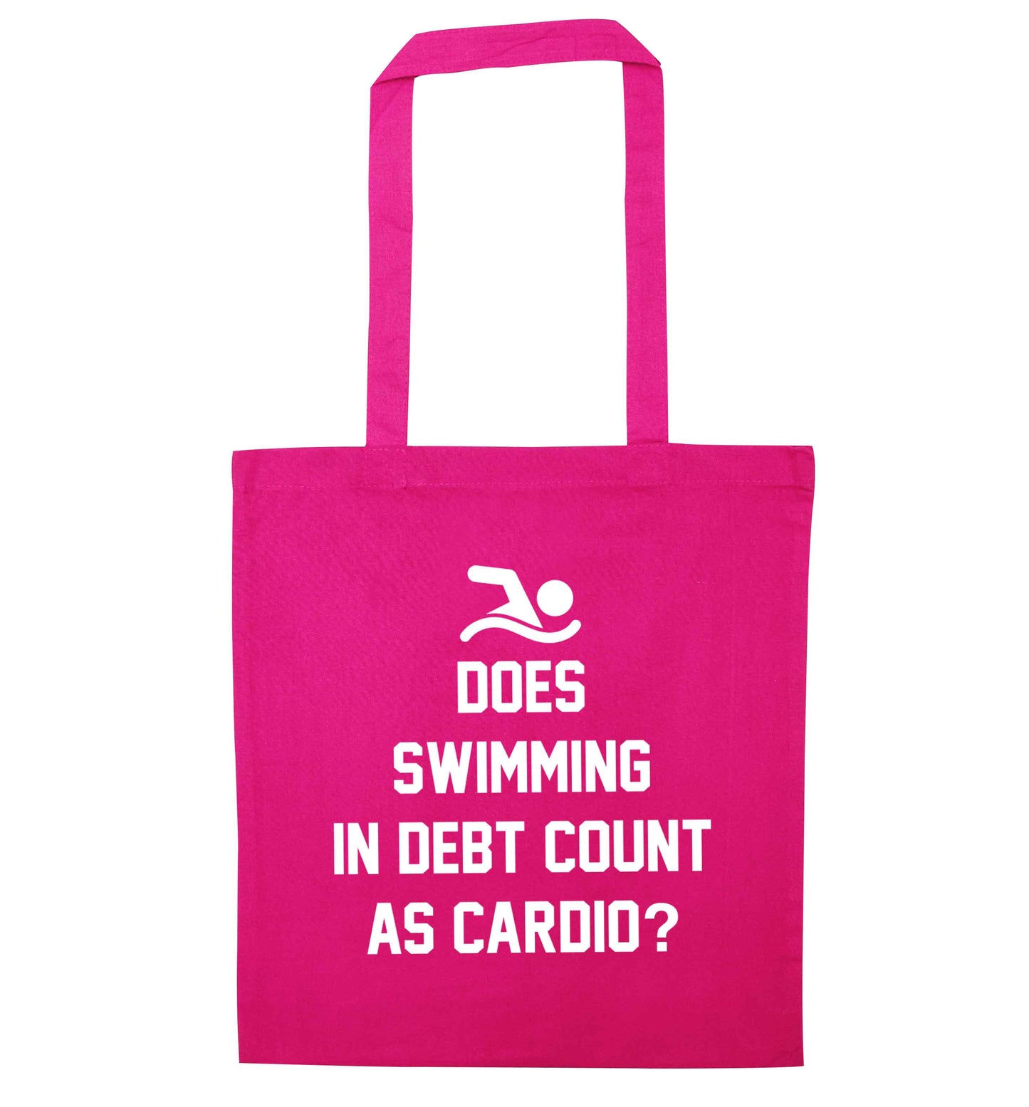Does swimming in debt count as cardio? pink tote bag