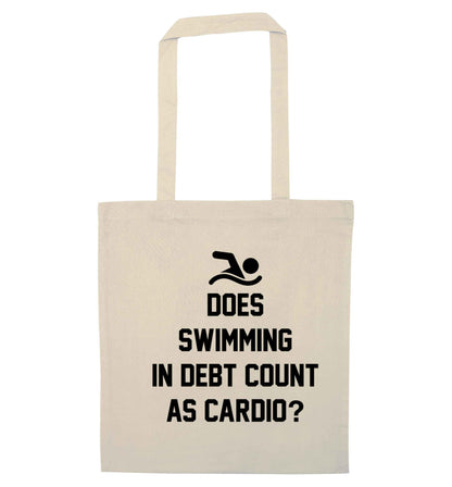 Does swimming in debt count as cardio? natural tote bag