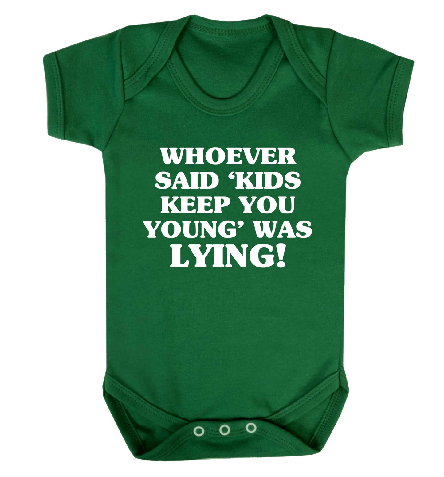 Whoever said 'kids keep you young' was lying! Baby Vest green 18-24 months