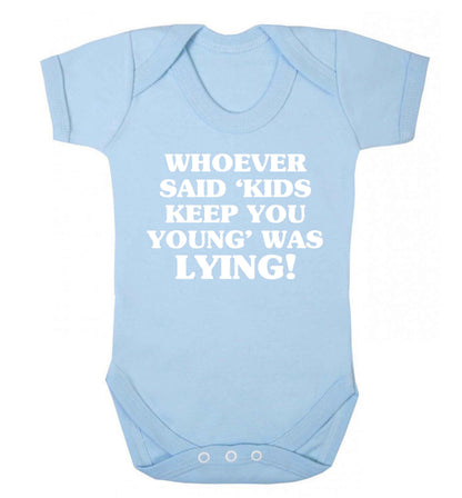 Whoever said 'kids keep you young' was lying! Baby Vest pale blue 18-24 months