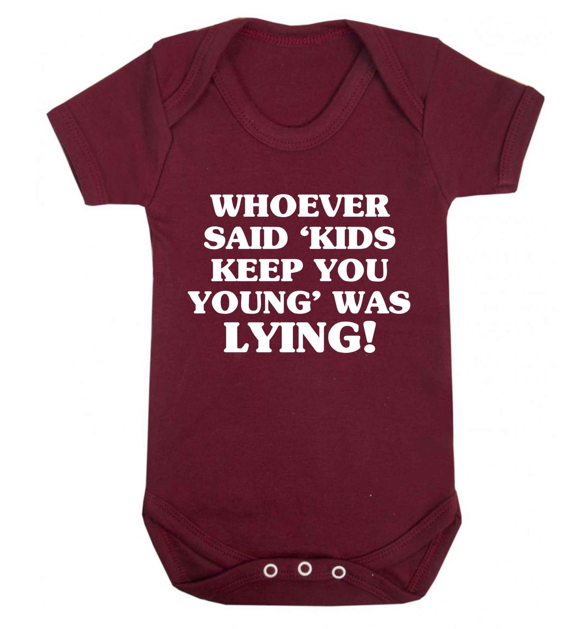 Whoever said 'kids keep you young' was lying! Baby Vest maroon 18-24 months