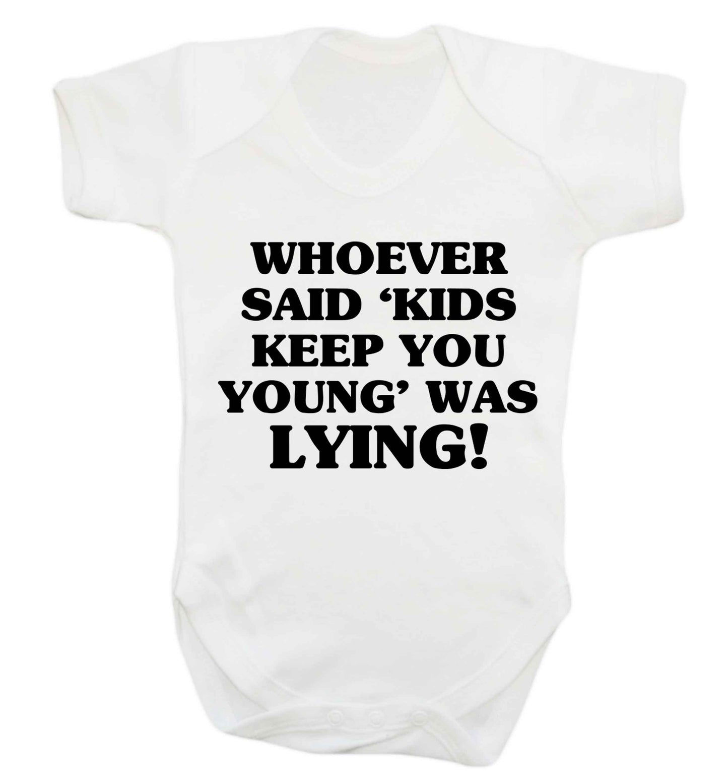 Whoever said 'kids keep you young' was lying! Baby Vest white 18-24 months