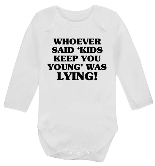 Whoever said 'kids keep you young' was lying! Baby Vest long sleeved white 6-12 months