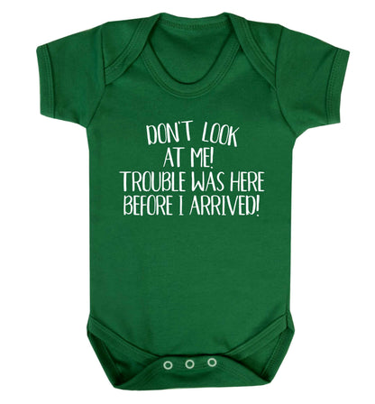 Don't look at me, trouble was here before I arrived! Baby Vest green 18-24 months
