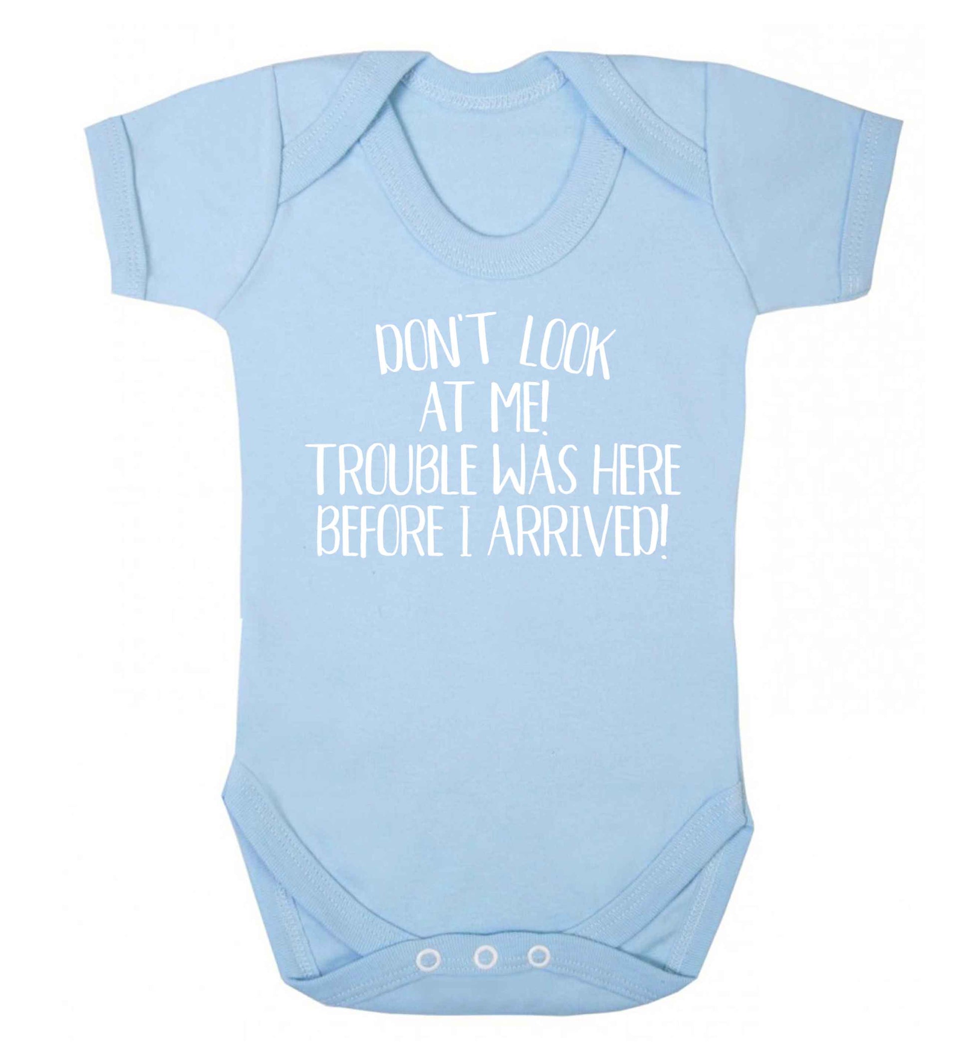 Don't look at me, trouble was here before I arrived! Baby Vest pale blue 18-24 months