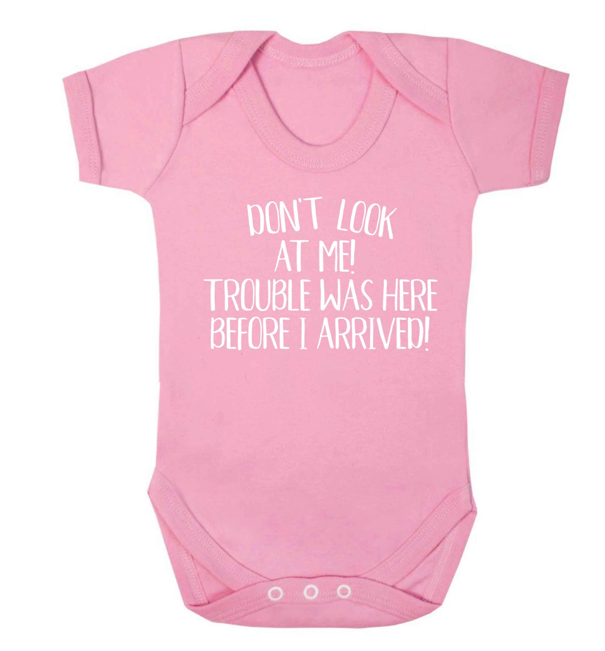 Don't look at me, trouble was here before I arrived! Baby Vest pale pink 18-24 months