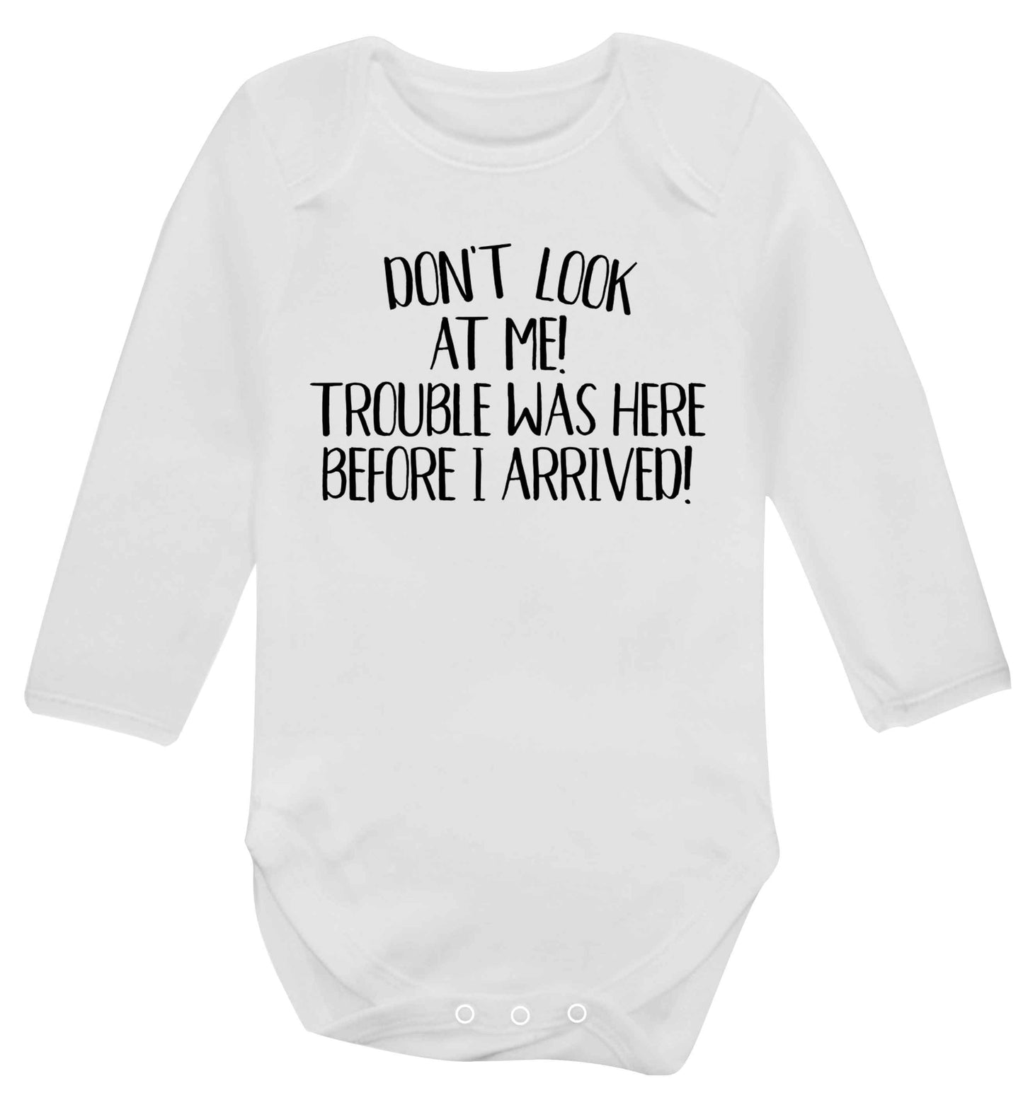 Don't look at me, trouble was here before I arrived! Baby Vest long sleeved white 6-12 months