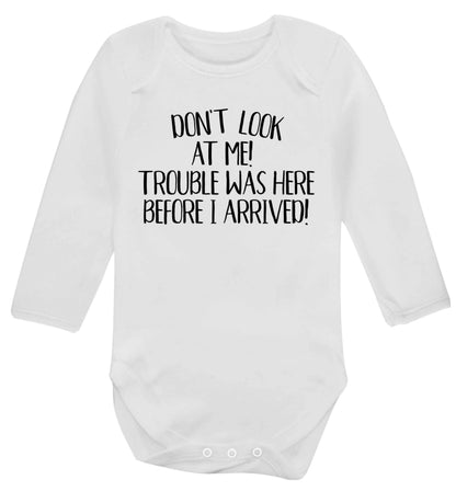 Don't look at me, trouble was here before I arrived! Baby Vest long sleeved white 6-12 months