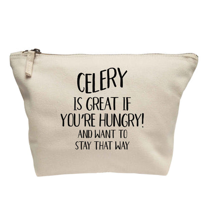 Celery is great when you're hungry and want to stay that way | makeup / wash bag