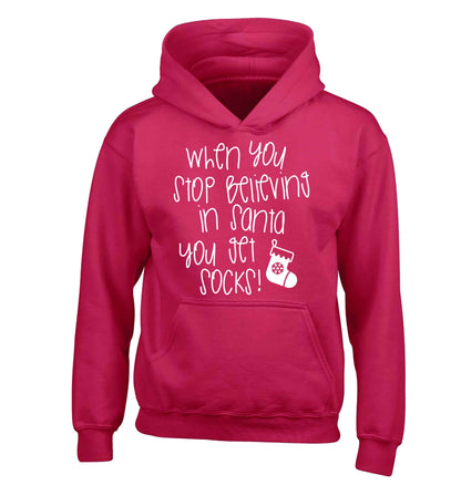 When you stop believing in santa you get socks children's pink hoodie 12-13 Years