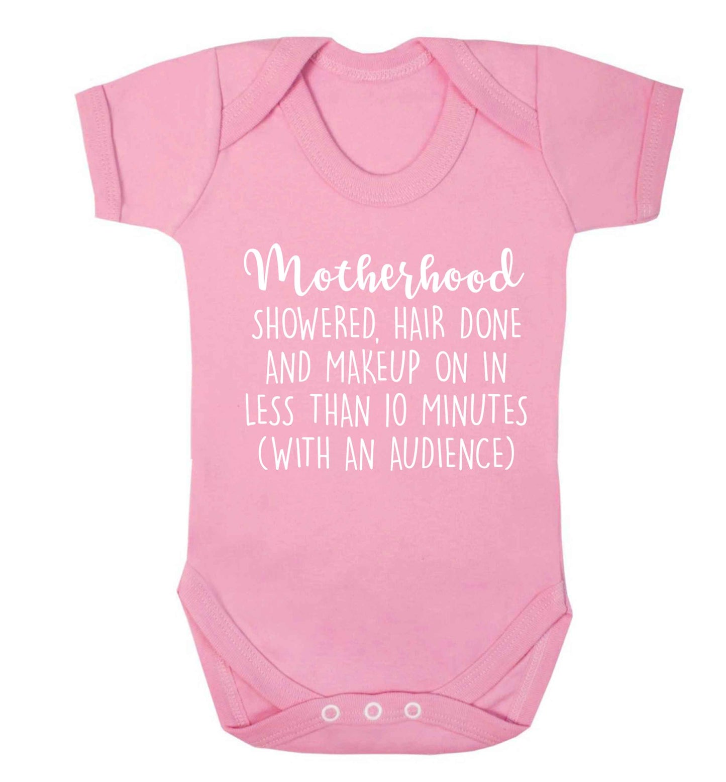 Motherhood, showered, hair done and makeup on Baby Vest pale pink 18-24 months