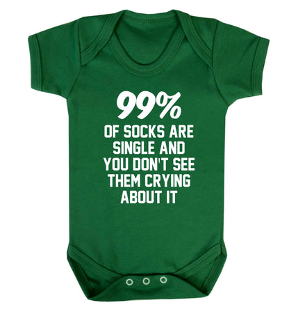 99% of socks are single and you don't see them crying about it Baby Vest green 18-24 months