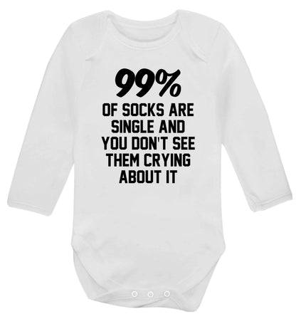 99% of socks are single and you don't see them crying about it Baby Vest long sleeved white 6-12 months