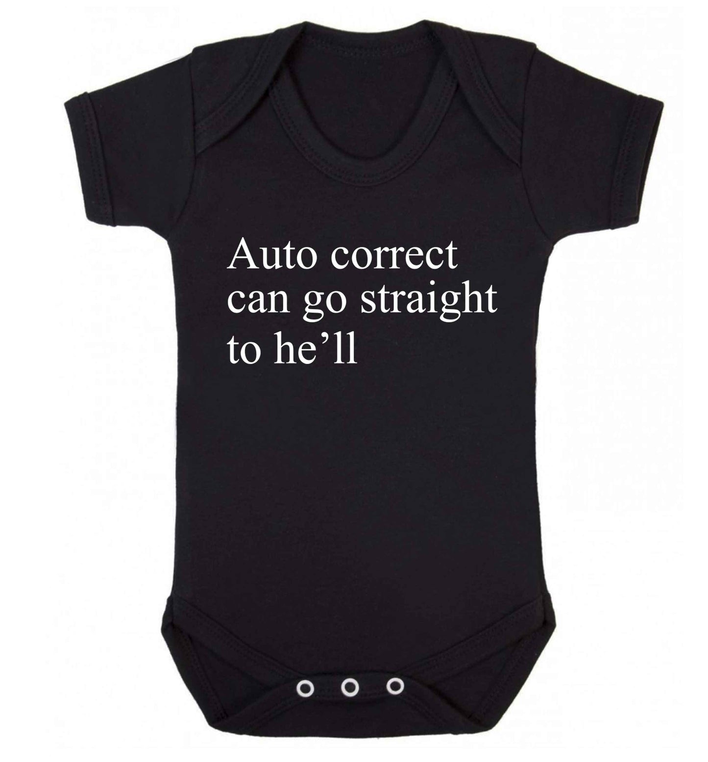 Auto correct can go straight to he'll Baby Vest black 18-24 months